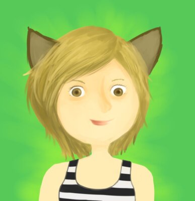 Cat ears stripe shirt